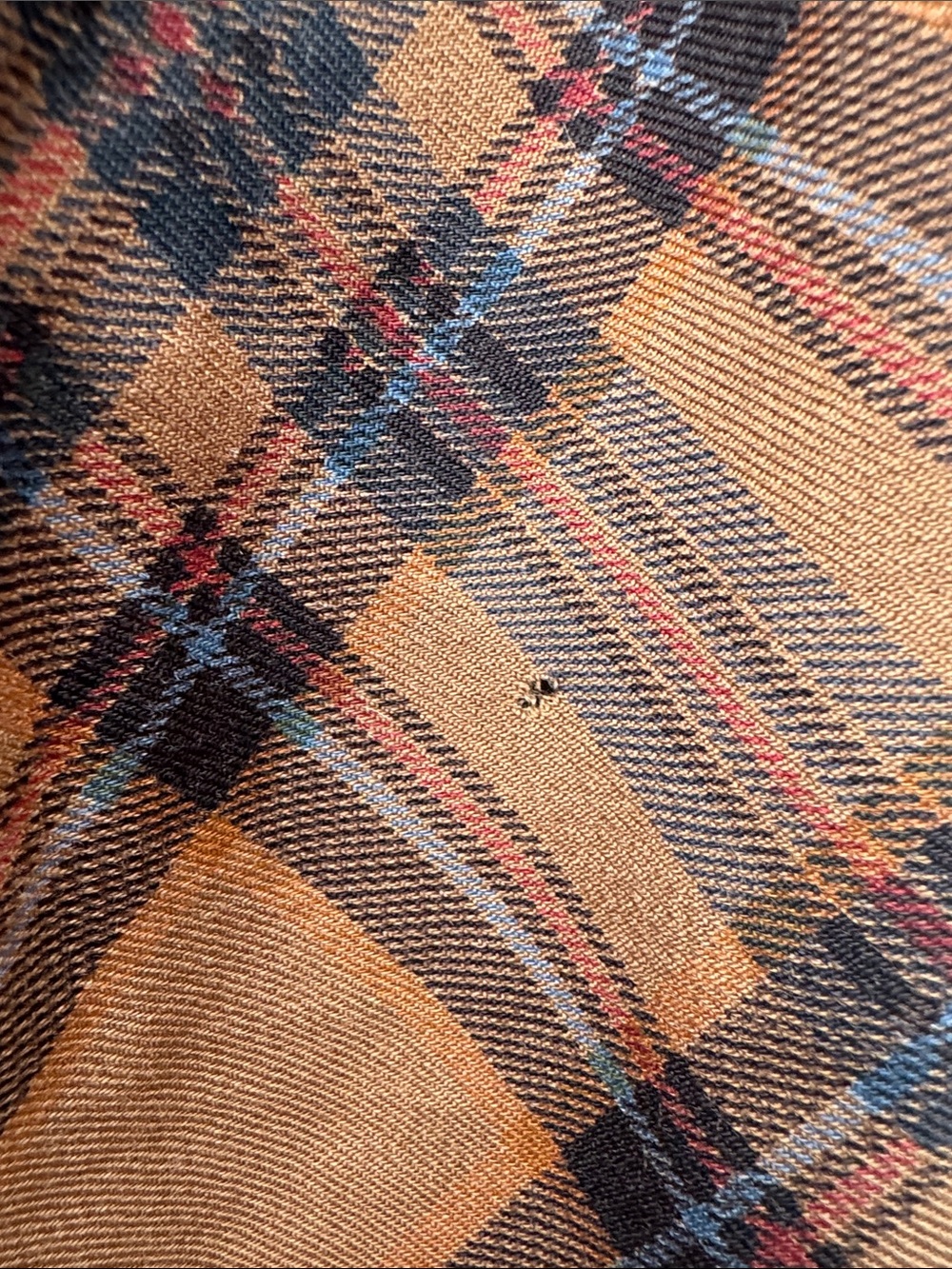 1980 Ralph Lauren brown plaid midi skirt blue paisley border hem - Picture 4 of 10